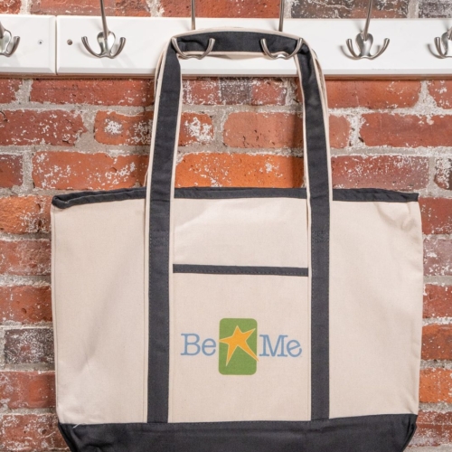 Be Me Large Canvas Tote Bag